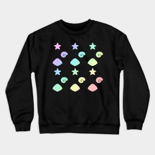 Rainbow seashells black Crewneck Sweatshirt